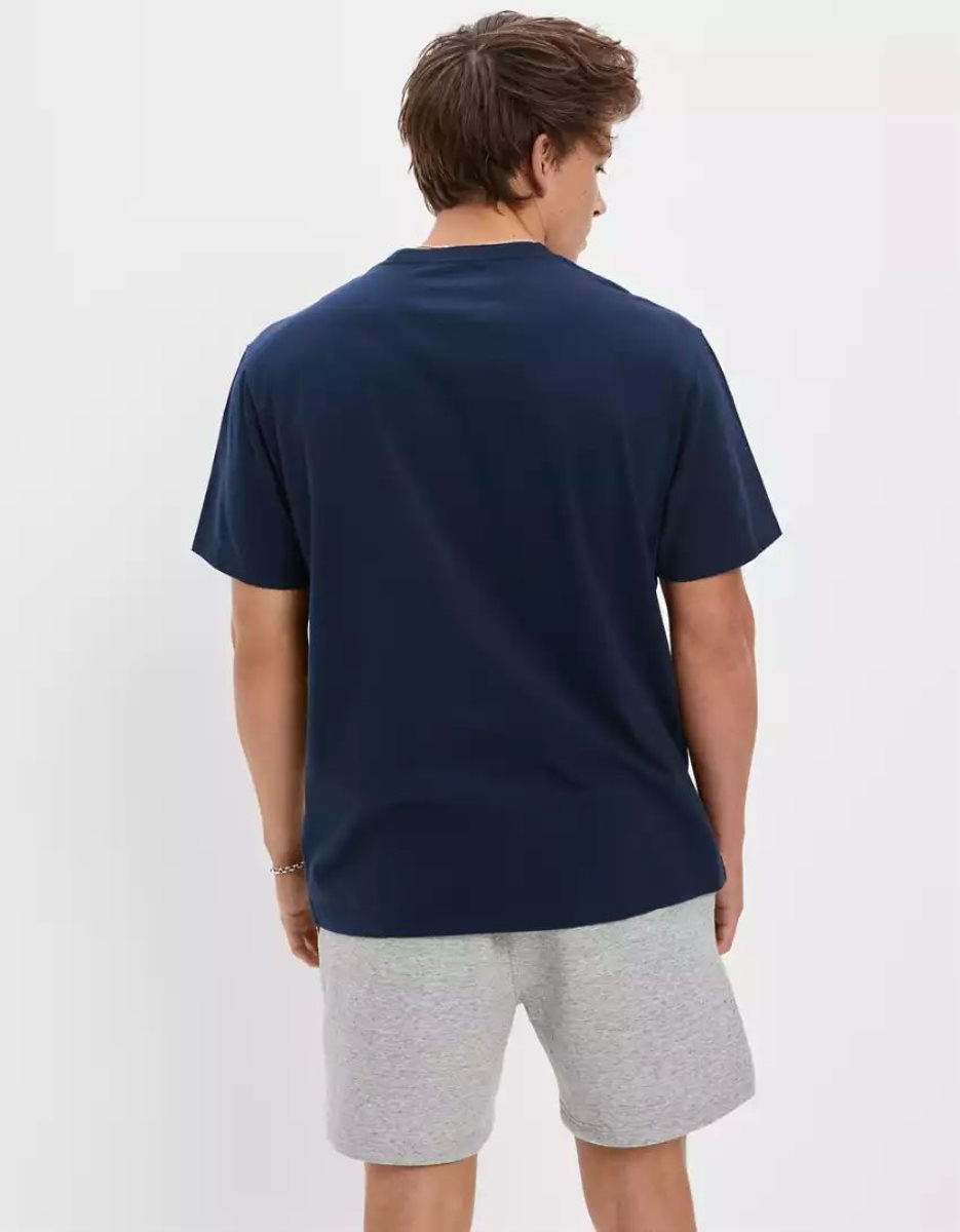 T Shirts American Eagle AE Super Soft Legend Bleu Marine Homme | UYA-62727581